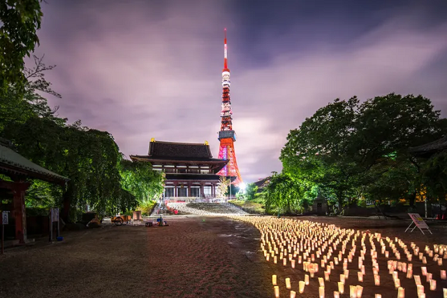Sự kiện đêm thắp nến Washi trong lễ hội Tanabata ở đền Zojoji Tokyo