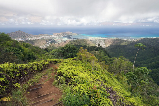 Kuliouou Ridge Trail cung cấp tầm nhìn tuyệt vời ra thung lũng Kuliouou